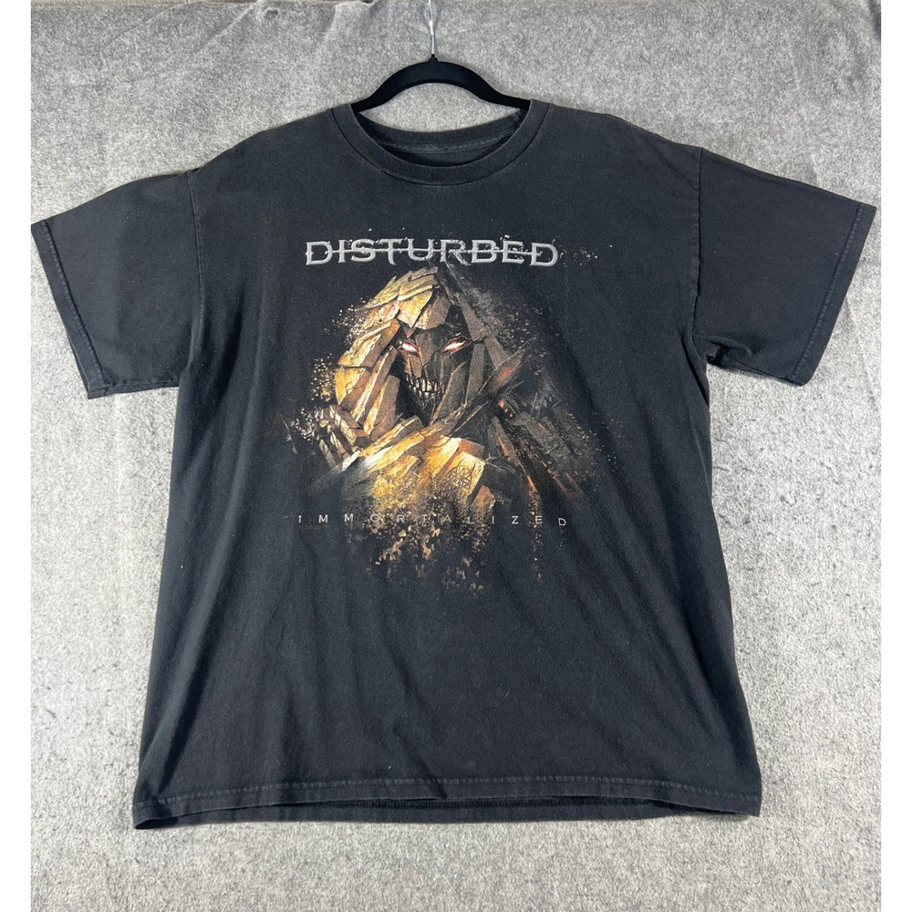 Disturbed Immortalized Band Shirt Men XL Black Rock Metal Graphic The Guy Mascot